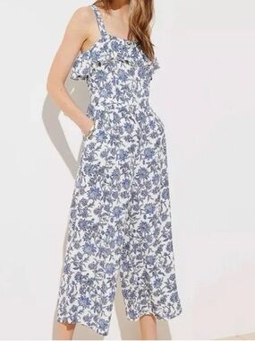 LOFT NWT Trellis Garden Floral Sleeveless Wide Leg Jumpsuit size 12